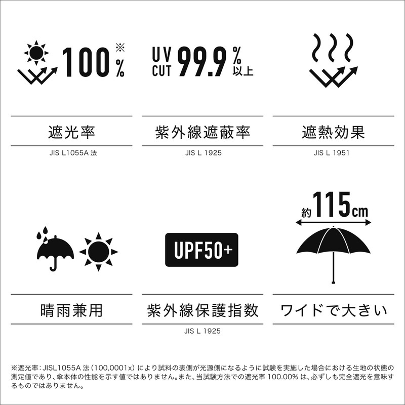 Mabu SMV-41831 Umbrella, Parasol, Folding Umbrella, Large Size, Diameter 45.3