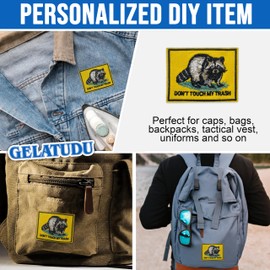 Don't Touch My Trash Raccoon Patch 3 Inches Funny Meme Trash Panda Sarcastic Iron On/Sew On Embroidery Fabric Applique Patches for Trucker Hats Clothes Backpack DIY Accessories Friends Mom Gifts