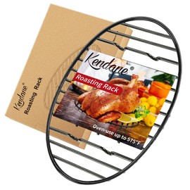 Roasting Rack with Integrated Feet, Cooling Drying Rack Kitchen Rack With Enameled Coating, PTFE Free, Great for Cooking, Roasting, Drying, Grilling, 12inch*8.5inch by KENDANE
