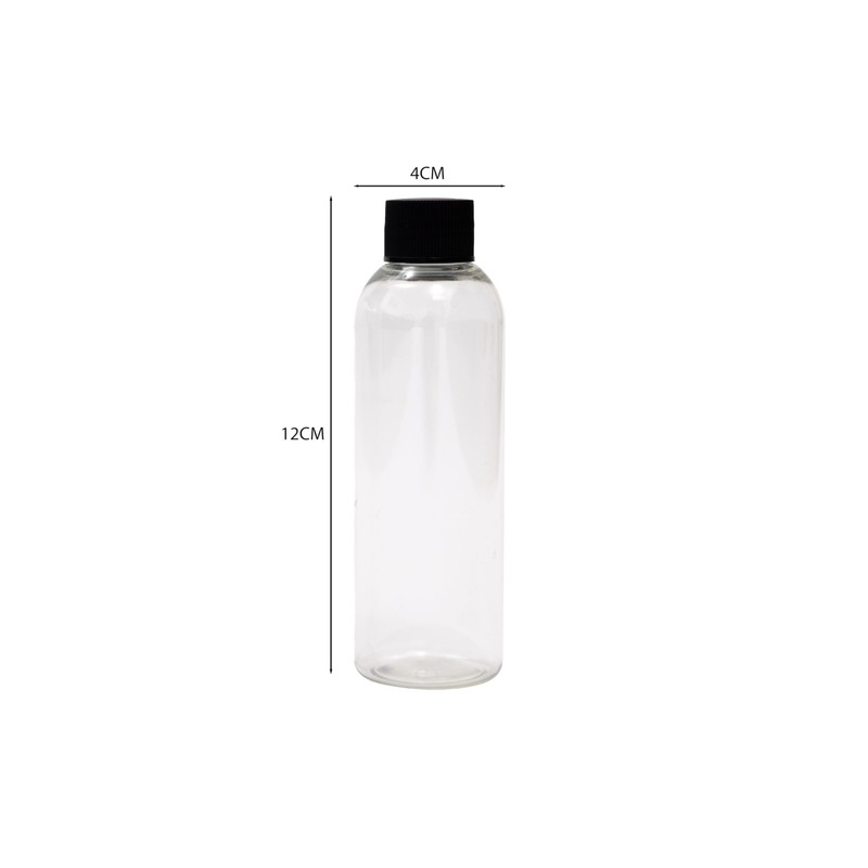 SEB Enterprises 100ml Travel Bottles with Black Screw Lids Pack