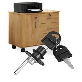 Cajón Escritorio Armario Gabinete Cerradura de émbolo, 2 Piezas Muebles Cajón Armario Archivador Cerradura con Llaves Seguridad de Oficina Muebles de Bricolaje Hardware(19mm black single lock)