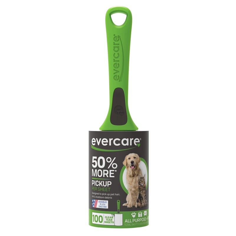 Evercare All Purpose Pet Hair Lint Rollers, 3 Pack, 100