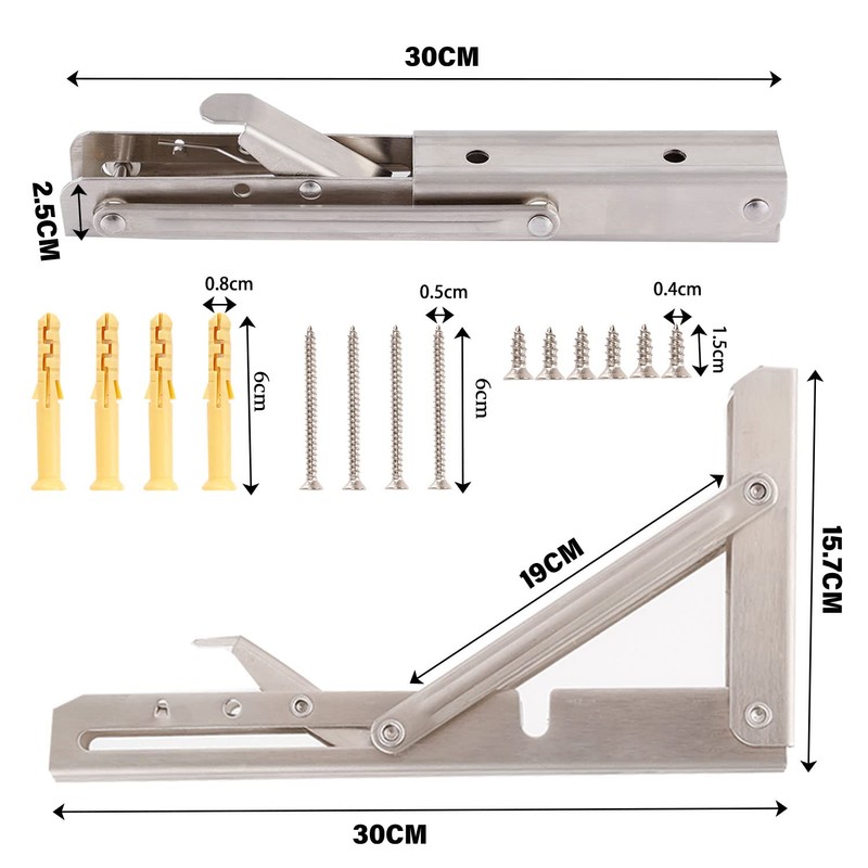 Folding Console Heavy Duty 300 mm - Folding Hinge Pack