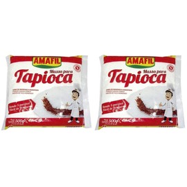 Amafil Tapioca Flour 500g (17.6oz) Massa Para Tapioca (One Pack) Pack of 2