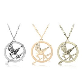 Yissw 3Pcs Hunger Games Mocking Birds Personality Symbol Necklace Set Birds Animal Film Television Props for Women Men, Zinc, zinc alloy