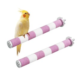 DIFEIUKI Bird Perch, Set of 2, Bird Perch, Screw Down Bird Stick, Nail Sharpener Perch, Chew Toy, Nail Sharpener for Birds, Parrots, Parakeets, Small Birds, Bunting Birds, Nail Polishing, Chewing Toy,