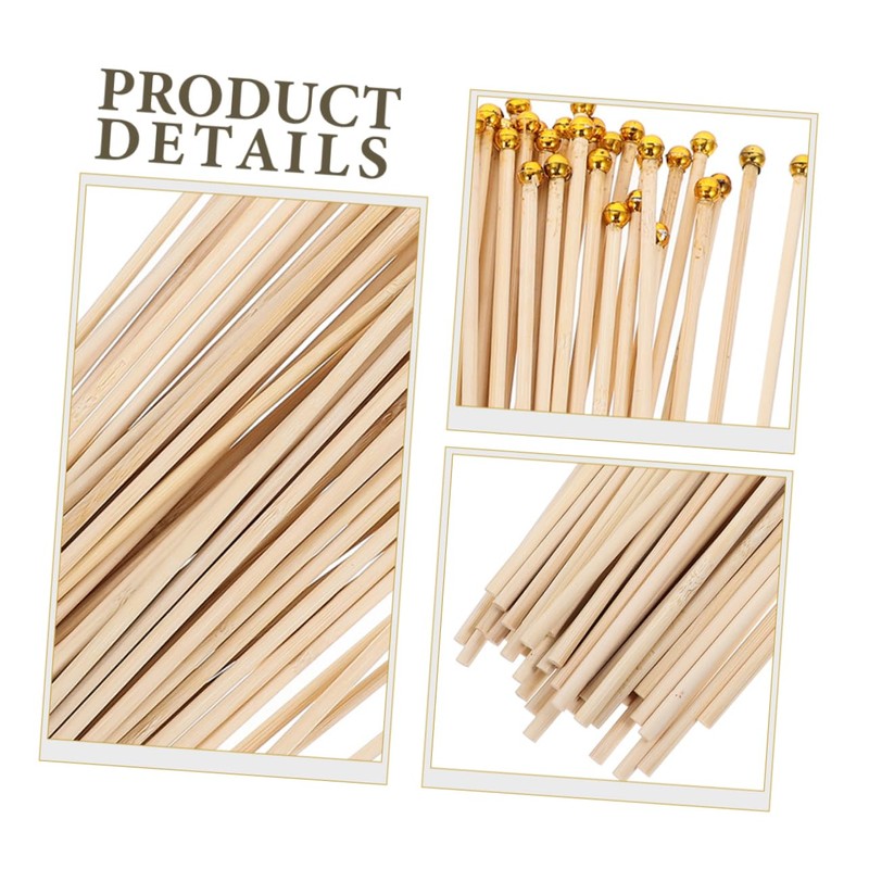 BESPORTBLE 100pcs Bamboo Flag Sticks Handheld Flag Poles Multi-use Flagpoles
