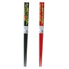 Marujyu 742812 Painted Chopsticks Nanten, Set of 2, Black, Red,