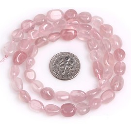 HAAMIIQII 45pcs 5-8mm Natural Rose Quartz Beads Irregular Freeform Tumbled Crystal Loose Gemstone Beads for Jewelry Making DIY Bracelets Necklaces Earrings