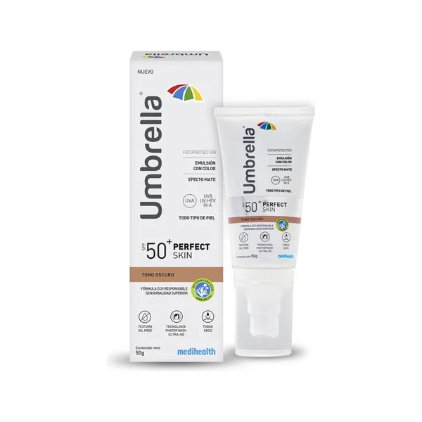 Umbrella Perfect Skin tono oscuro SPF 50+,color EFECTO MATE