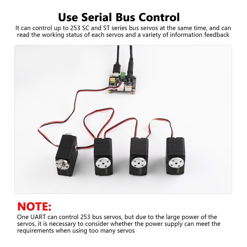Bus Servo Driver Board 9 to 12.6V Input UART 5.5x2.1mm