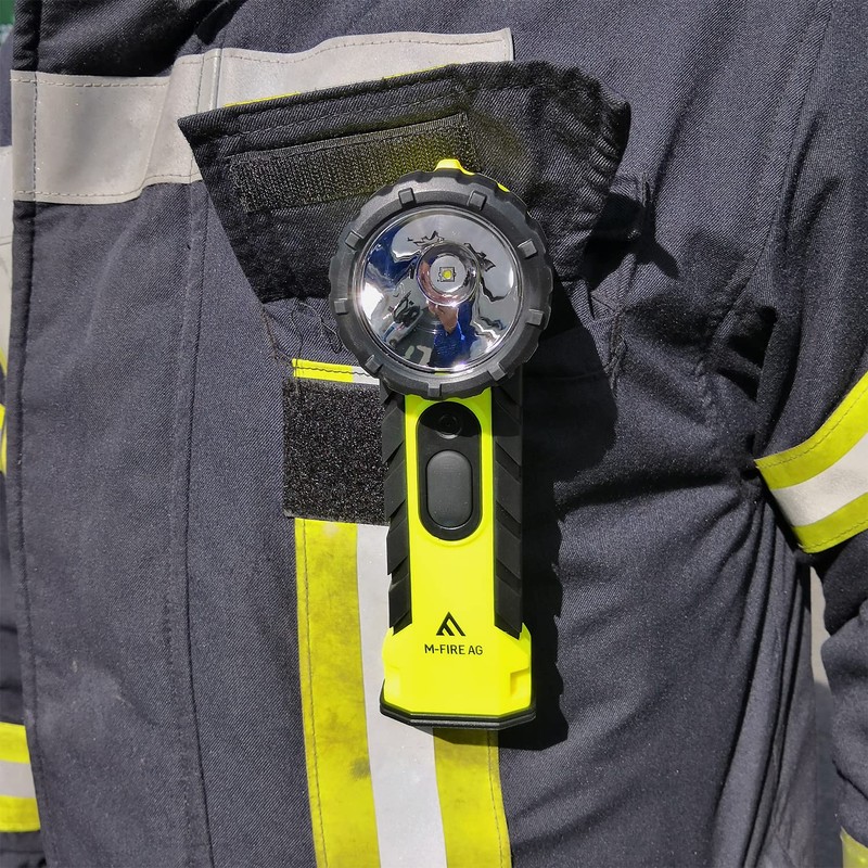LED-MARTIN M-FIRE Fire Brigade Hand Lamp – Yellow – Angled