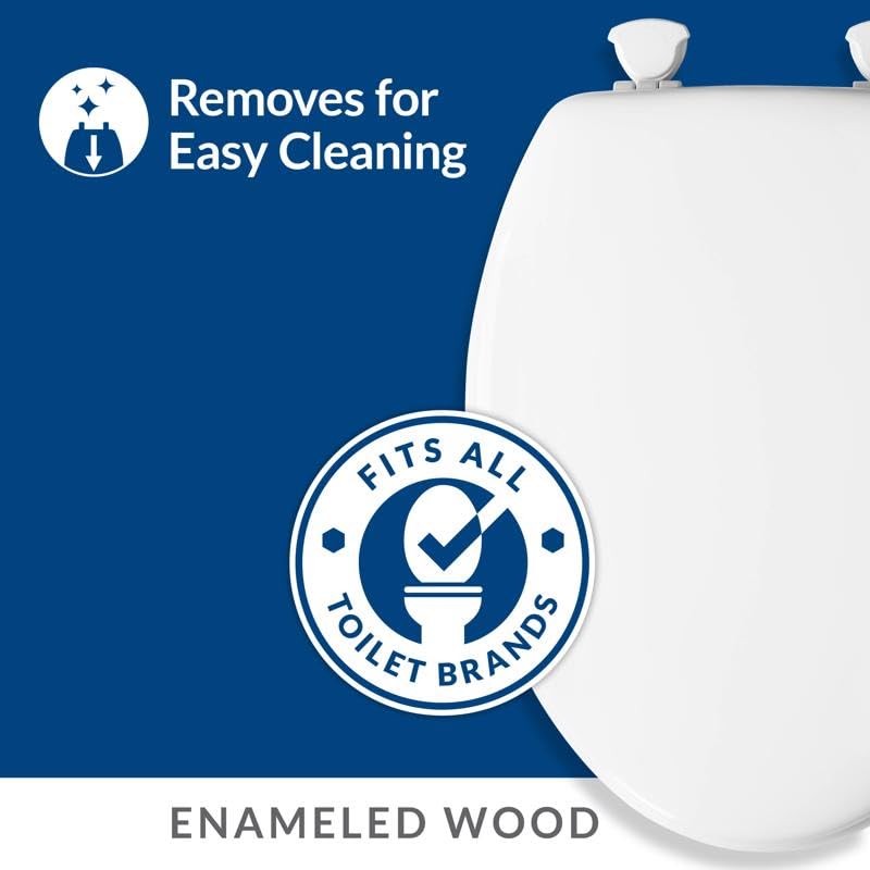 Mayfair Elongated White Molded Wood Toilet Seat - Total Qty: