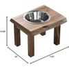 Oakestry Acacia Wood Live Edge Single Bowl Pet Feeder Stand