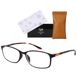 [愛鏡] 老眼鏡 メンズ レディース おしゃれ かっこいい 可愛い お洒落 軽い 度数5.0 オシャレ 強い度数 30日品質保証 おしゃれ 雪柄メガネ拭き ジャパンフィット リーディンググラス 読書 PUレーザーメガネケース付き スマホ +1.00 ～+6.00(ブラックデミ, 5.00)