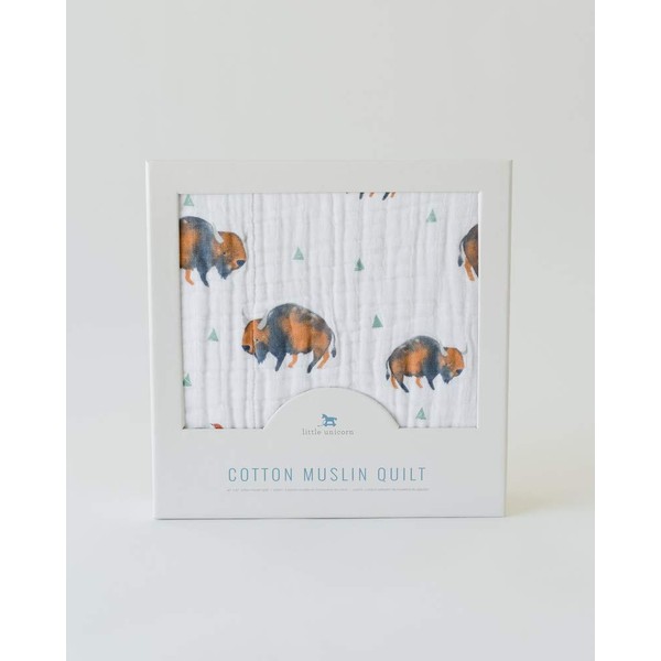 Little Unicorn – Bison Cotton Muslin Quilt Blanket | 100%