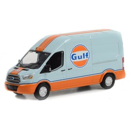 Collectibles Greenlight 30260 2019 Transit LWB High Roof - Gulf Oil Hobby Exclusive 1/64 Scale