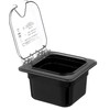 CFS Plastic Food Pan 1/6 Size 4 Inches Deep Black