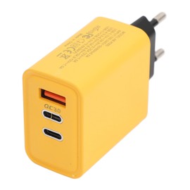 USB-C-Ladeblock, 65 W 3-Port-USB-C-Wandladegerät, Schnelllade-Dual-Typ-C-Einzelnetzteil, USB-Schnellladung für IOS für Galaxy (EU-Stecker)