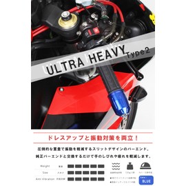 POSH 033979-01-10 Motorcycle Goods Handlebar End Ultra Heavy Bar End Type 2 For Honda/Suzuki Genuine Steering Wheel M6 Type CB1300SF/SB | CB400SF etc. Blue