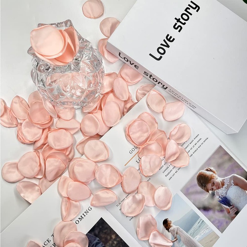 MIUINCY 200PCS Rose Petals, Pink Flower Girl Scatter Petals for