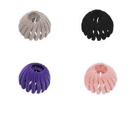 WADY Pinzas para el Pelo con Forma de Nido de Pájaro, Soporte Extensible para Coleta de Caballo para Mujer, Pinzas para el Pelo de Terciopelo con Diseño de Nido de Pájaros Perezosos Horquillas (C-4)