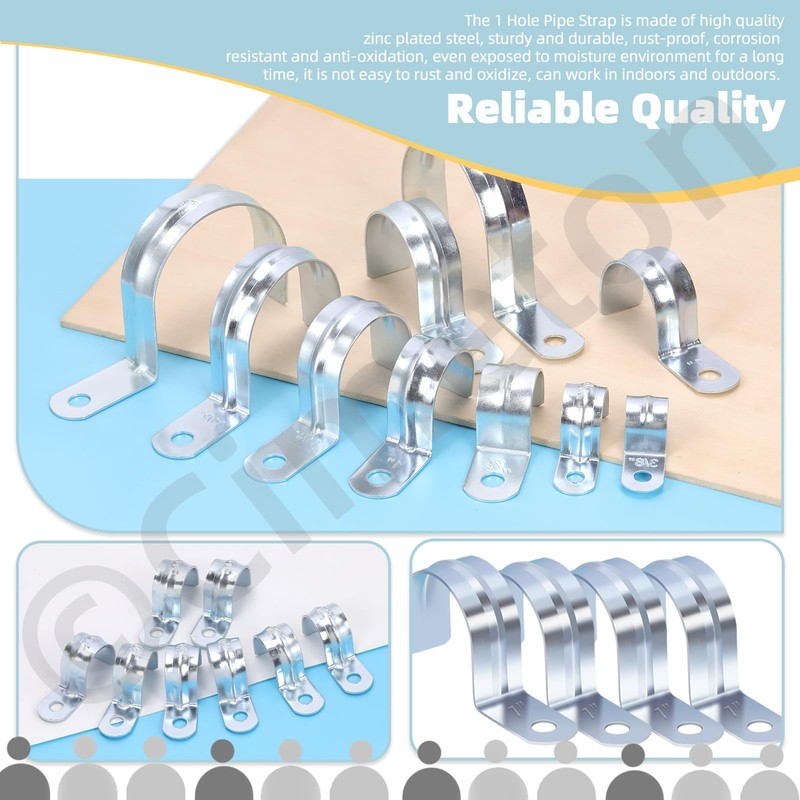 Cimeton 20Pcs 1 Inch One Hole Pipe Strap Single Hole