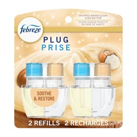 Febreze Plug In, Odor-Fighting Scented Oil Refill, Air Fresheners for Home and Bathroom and Kitchen, Long Lasting for Strong Odors, Soothe & Restore Scent, 2 Count