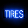 SpellBrite TIRES Sign | Auto Service-Related Sign with Neon Look,