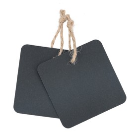 joycraft 100Pcs Gift Tags with String, 2"x2" Square Kraft Paper Tags, Black Blank Tags, Personalied Blank Hangtags for Gift Wrapping,Wedding, Birthdays,Holiday and Party Favor