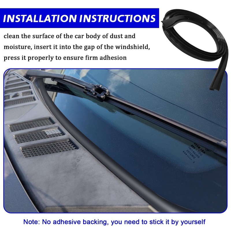 1.8M/6Ft Windshield Cowl Rubber Seal Strip, H-Shape Window Door Sunroof