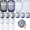 Gejoy 16 Pcs Mesh Collapsible Laundry Basket Foldable Pop up