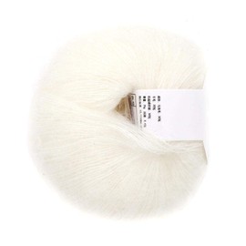 xuuyu. Wool Yarn for Knitting Soft Mohair Knit Angora Long Wool Yarn DIY Scarf Crochet Yarn Extra Fine Fluffy Soft Hand Washable (White)