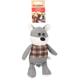 Flamingo Toy for Dogs Britta Fox Grey 18 x 9.5 x 25.5 cm with Squeaker