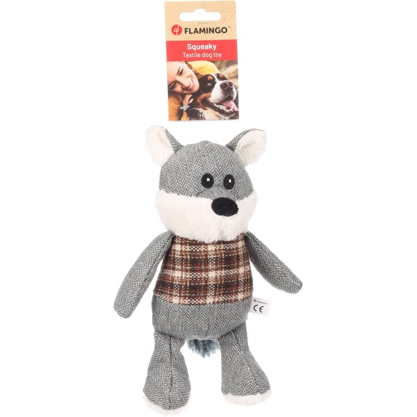 Flamingo Toy for Dogs Britta Fox Grey 18 x 9.5