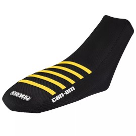 Enjoy Mfg Can Am Ds 70 - 90  Seat Cover 2008-2021 ALL BLACK w/ YELLOW RIBS LOGO #259