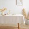 AMZALI Textured Tablecloth, Rectangle Table Cloth Cotton Linen Wrinkle Free