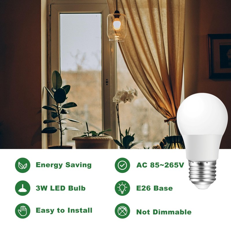 Poinivo 3W LED Light Bulb,3W E26 LED Light Bulbs,Low Wattage