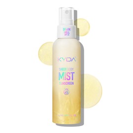 Sheer Body Sunscreen Mist, SPF 45 Ultra-fine Glowing Spray, Lightweight Hydrating Non-Greasy Quick Drying, Infused with Shimmering Radiant Glow Sunscreen Body Oil Mist-Gold,4.06 fl oz