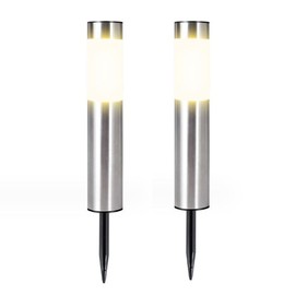 Raatel LED Solar Lights, Set of 2, Pole Light, Solar Light, Outdoor, Waterproof, Bright, Stylish, Garden