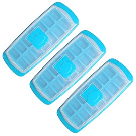 Handy Housewares Anti-Spill 14-Cubes Covered Ice Cube Tray with Easy Flip and Fill Lid (3-pack)