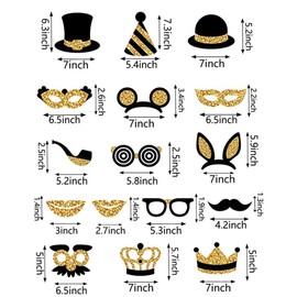 Pack of 16 Photo Booth Props, Party Photo Booth Props Decorations, for Wedding Party Decoration