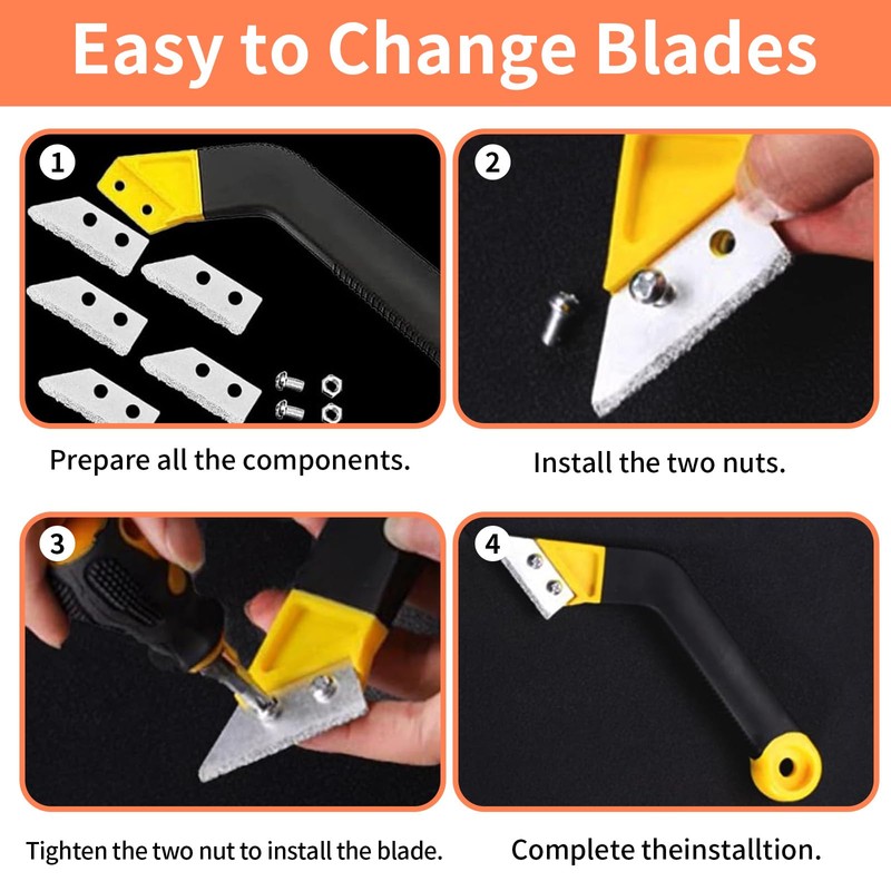 12 Pcs Pro Grout Scraping Rake Tool, Tile Grout Hand