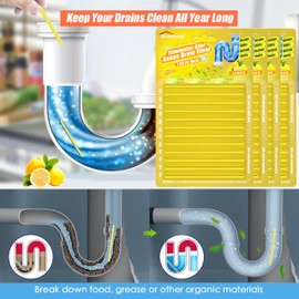 Drain Sticks Bio-Flow Drain Cleaner Sticks Lemon Scent Odor Remover for Sink Pipe Cleaning
