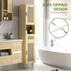 HOMCOM Tall Bathroom Storage Cabinet with Rattan Doors, Freestanding Bathroom