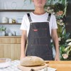 Unisex Waterproof Black Denim Hair Cutting Barber Salon Coffee Waiter