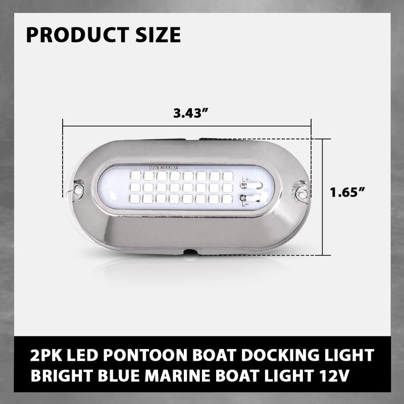 ALLGOOD 2 Pcs LED Pontoon Boat Docking Light Bright White