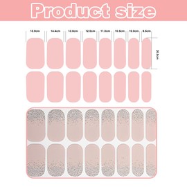 WUSJCOF 1 Set Selbstklebend Nagelfolie Glitter Gel Nail Nagelsticker Uv Härtend Dekoration Nageldesign Zubehör (Hell Rosa)（Ausgestattet mit Nägeldatei）