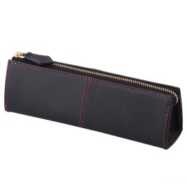 Diablo KA-517 Men's Pencil Case, Leather, Triangle, Design Color, Black x Red, Minimalist