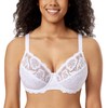 Delimira Women's Underwired Full Coverage No Padding Floral Lace Plus